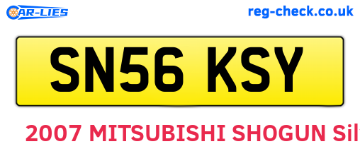 SN56KSY are the vehicle registration plates.