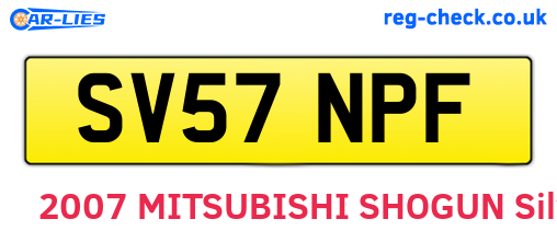 SV57NPF are the vehicle registration plates.