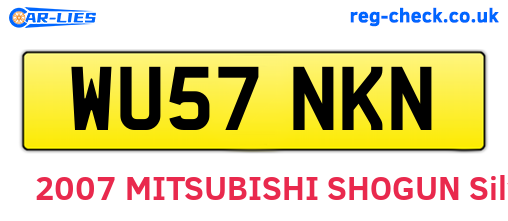 WU57NKN are the vehicle registration plates.