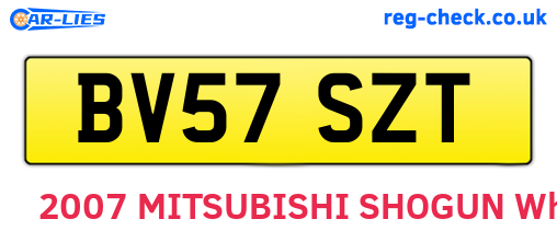 BV57SZT are the vehicle registration plates.