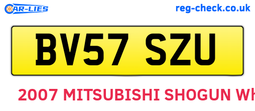 BV57SZU are the vehicle registration plates.