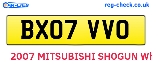 BX07VVO are the vehicle registration plates.