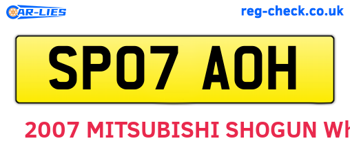 SP07AOH are the vehicle registration plates.