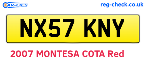 NX57KNY are the vehicle registration plates.