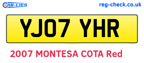 YJ07YHR are the vehicle registration plates.