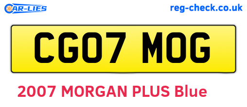 CG07MOG are the vehicle registration plates.