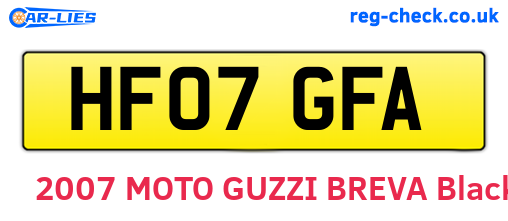 HF07GFA are the vehicle registration plates.