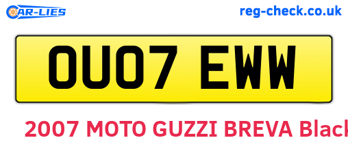 OU07EWW are the vehicle registration plates.