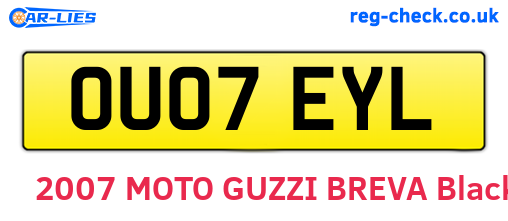 OU07EYL are the vehicle registration plates.
