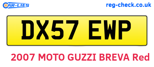 DX57EWP are the vehicle registration plates.