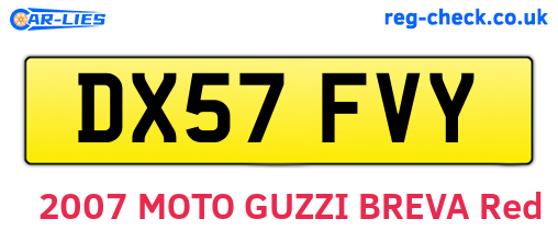 DX57FVY are the vehicle registration plates.