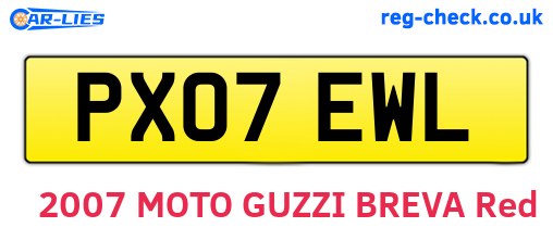 PX07EWL are the vehicle registration plates.
