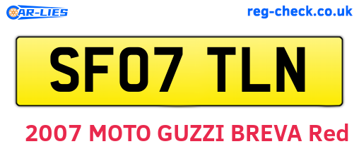 SF07TLN are the vehicle registration plates.