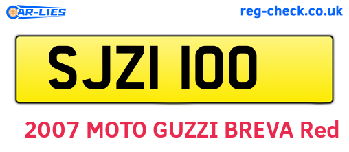 SJZ1100 are the vehicle registration plates.