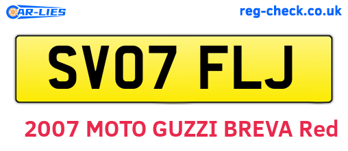 SV07FLJ are the vehicle registration plates.
