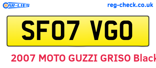 SF07VGO are the vehicle registration plates.
