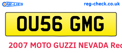 OU56GMG are the vehicle registration plates.