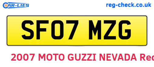SF07MZG are the vehicle registration plates.