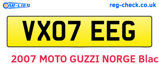 VX07EEG are the vehicle registration plates.