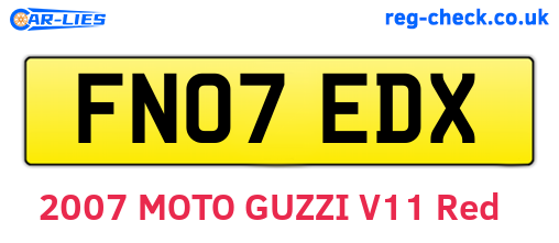 FN07EDX are the vehicle registration plates.