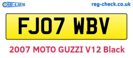 FJ07WBV are the vehicle registration plates.