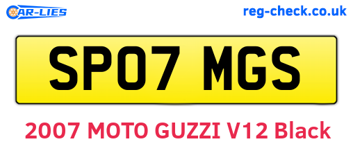 SP07MGS are the vehicle registration plates.