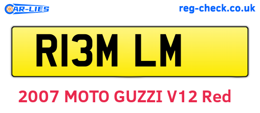 R13MLM are the vehicle registration plates.