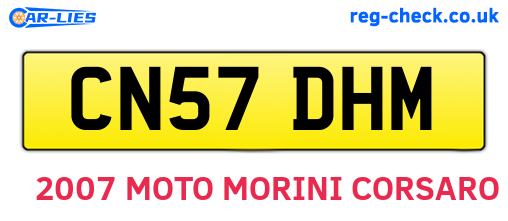 CN57DHM are the vehicle registration plates.