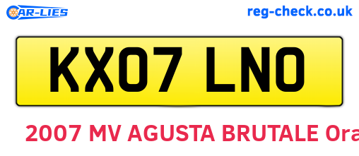 KX07LNO are the vehicle registration plates.