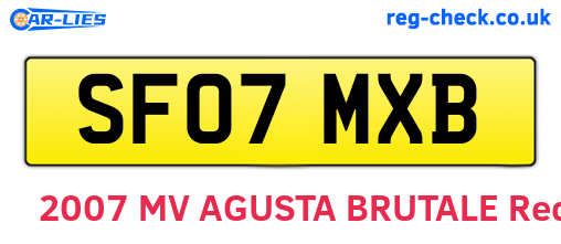 SF07MXB are the vehicle registration plates.