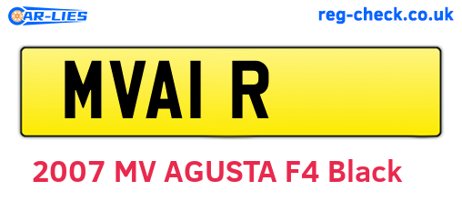 MVA1R are the vehicle registration plates.