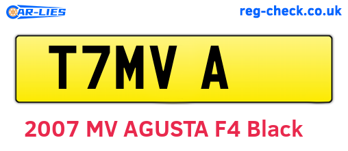 T7MVA are the vehicle registration plates.