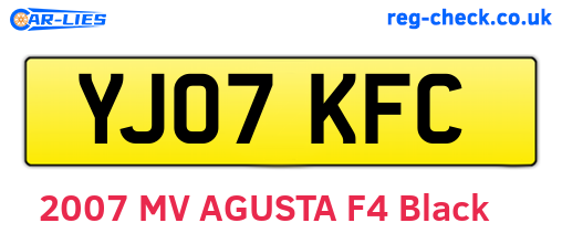 YJ07KFC are the vehicle registration plates.