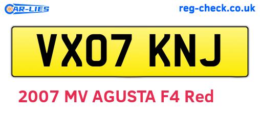 VX07KNJ are the vehicle registration plates.