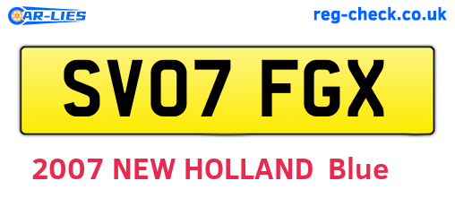 SV07FGX are the vehicle registration plates.