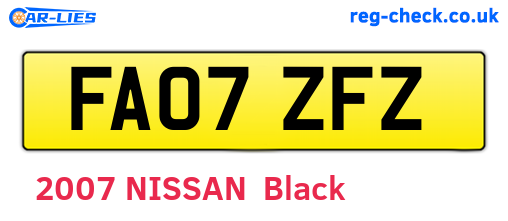 FA07ZFZ are the vehicle registration plates.