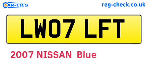 LW07LFT are the vehicle registration plates.