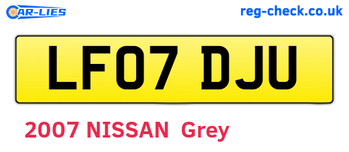 LF07DJU are the vehicle registration plates.