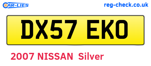 DX57EKO are the vehicle registration plates.