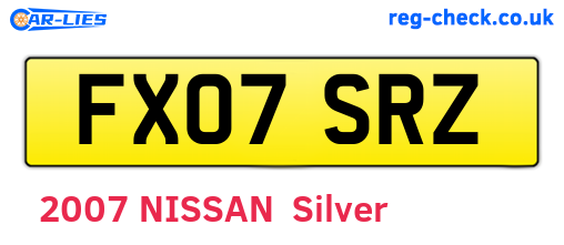 FX07SRZ are the vehicle registration plates.