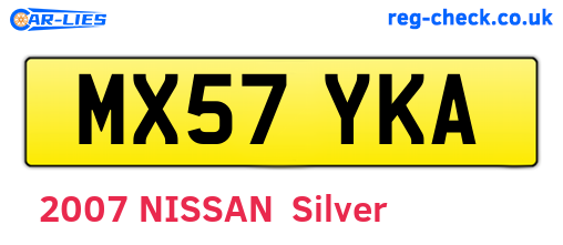 MX57YKA are the vehicle registration plates.