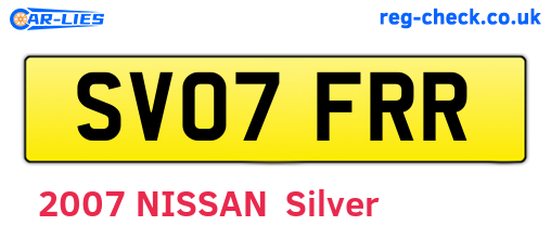 SV07FRR are the vehicle registration plates.