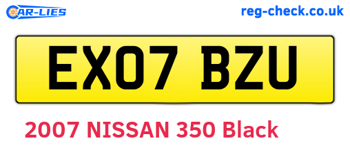 EX07BZU are the vehicle registration plates.