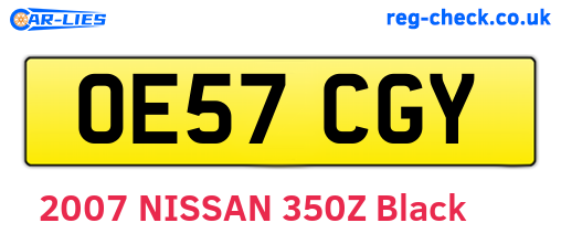 OE57CGY are the vehicle registration plates.