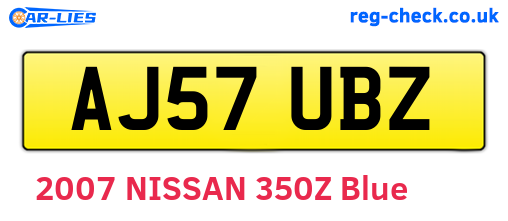 AJ57UBZ are the vehicle registration plates.