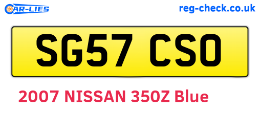 SG57CSO are the vehicle registration plates.