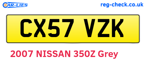 CX57VZK are the vehicle registration plates.
