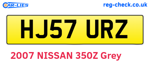 HJ57URZ are the vehicle registration plates.