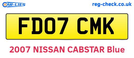 FD07CMK are the vehicle registration plates.
