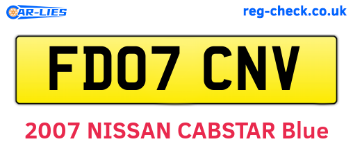 FD07CNV are the vehicle registration plates.